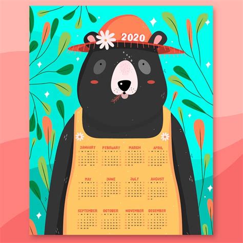 Descarga Gratis Imprime Un Calendario 2020 Con Dibujos Infantiles En