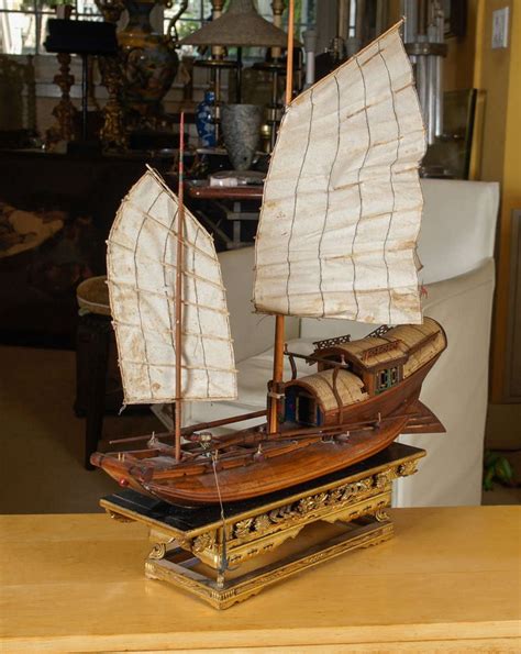 Finely Detailed Model Of A Chinese Junk Wooden Ship Models Model