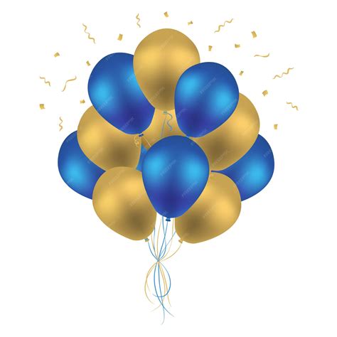 Premium Vector Bunch Of Birthday Balloons Flying For Party And