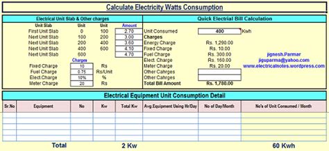 Electricity Consumption Calculator