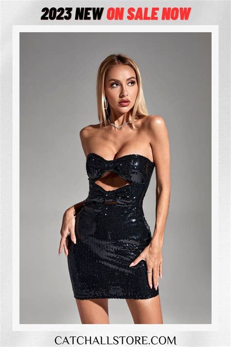 make room for this elaina black bow sequin dress featuring cut out details curve enhancing