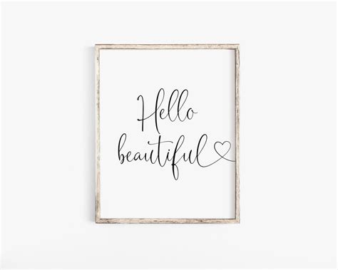 Hello Beautiful Instant Download Hello Beautiful Sign Etsy