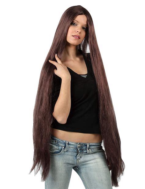 3 inch large self grip hair curlers for long hair, big hair rollers for long hair. Extra-long brown wig for adults: Wigs,and fancy dress ...