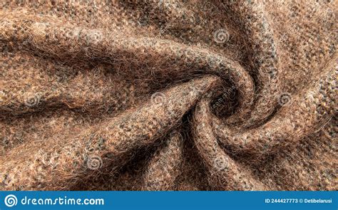 Twisted Brown Lambswool Fabric With Waves And Curves Wool Material