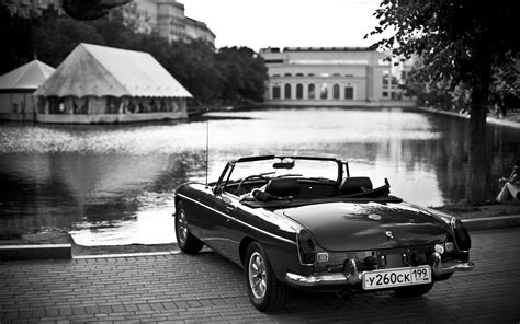 Wallpaper Vintage Car Classic Car Convertible Retro Black And