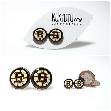 Boston Bruins Stud Earrings Boston Bruins Jewelry Silver Plated Stud