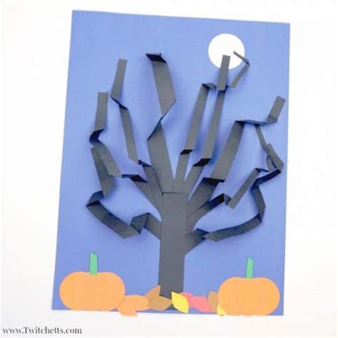 Halloween Construction Paper 3d Tree Twitchetts