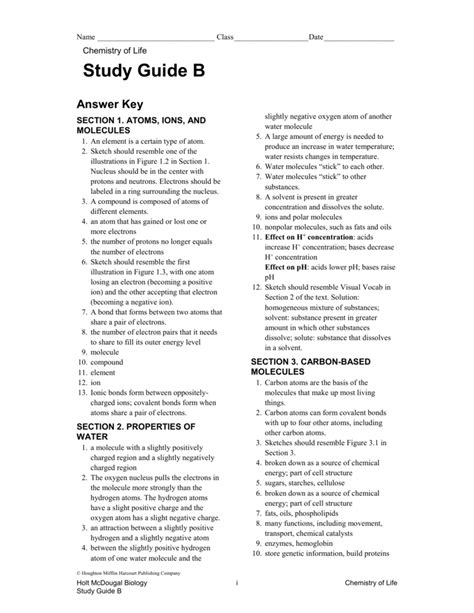 Study Guide B