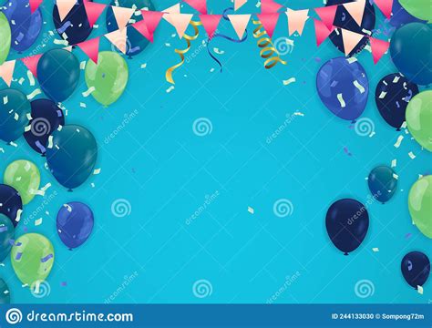 Vector Illustration Of A Colorful Party Background With Confetti