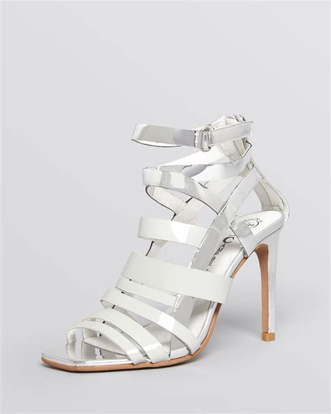 Jeffrey Campbell Strappy Sandals Lyceum High Heel In Metallic Lyst