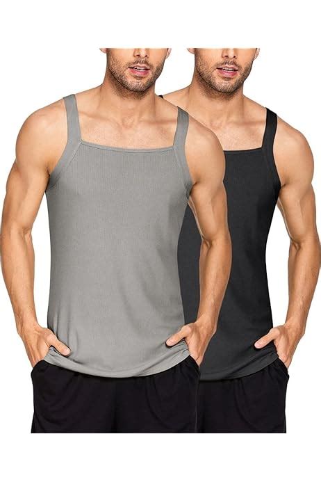 Evolve Mens Cotton Comfort Square Cut Tank Multi Pack Undershirts Men