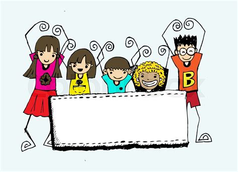 Cute Happy Cartoon Kids Stock Vector Colourbox