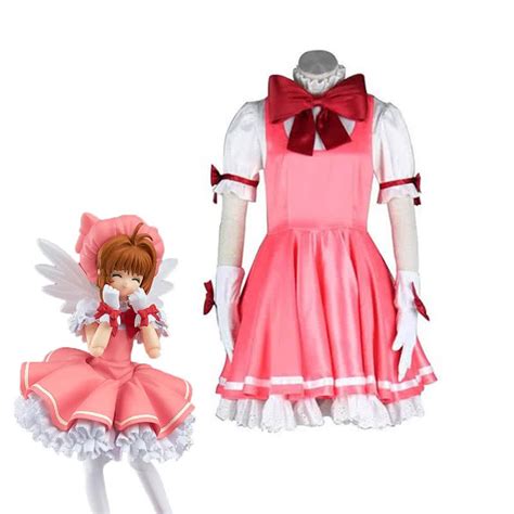 Cardcaptor Sakura Kinomoto Sakura Pink Dress Cosplay Déguisements