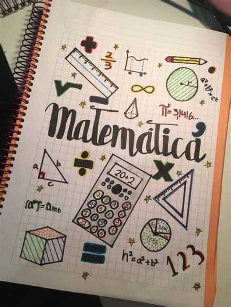 Portada Cuaderno Matemática Idee Per Notebook Materiale Scolastico