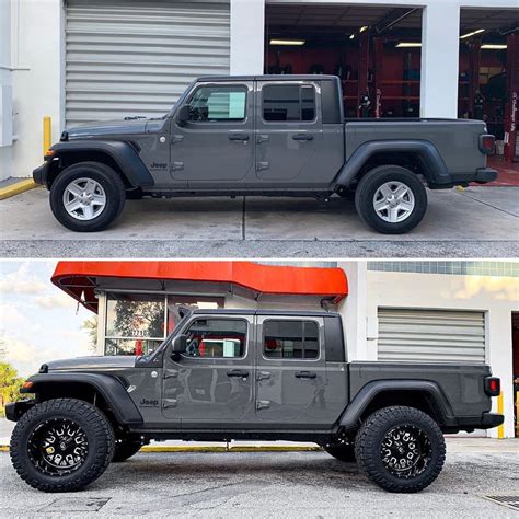 Before And After 35in Rough Country Lift 20x12 Fuel Wheels 37x12