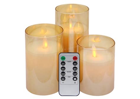 Led Flameless Candles Set Of 3 With Remote Control