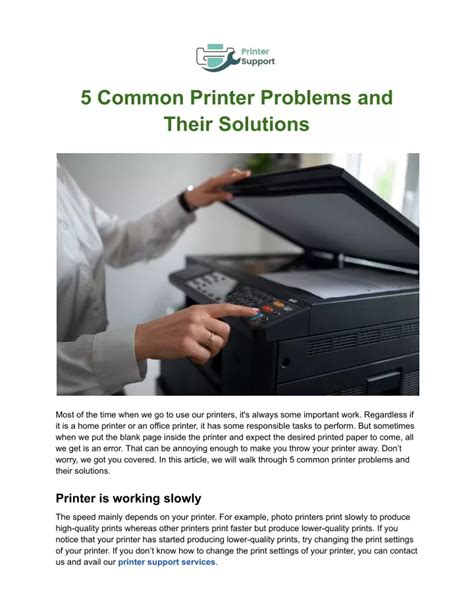 Ppt 5 Common Printer Problems And Their Solutions Powerpoint