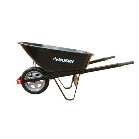 Husky Husky Cu Ft Steel Wheelbarrow With A Flat Free Tire
