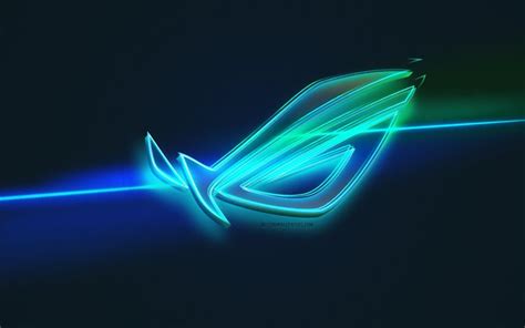Asus Rog Republic Of Gamers Neon Themed Logo Hd Wallpaper Download Images