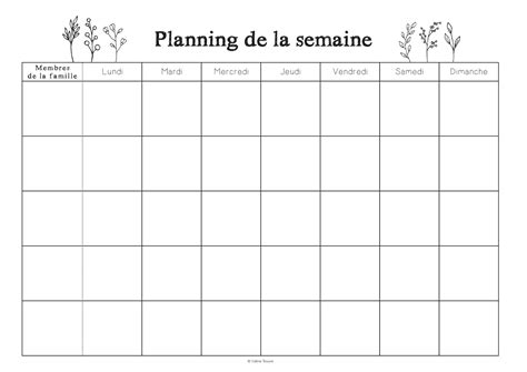 Planning Semaine A Imprimer Young Planneur