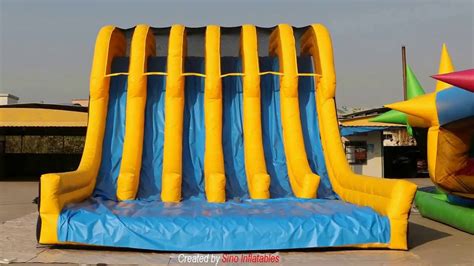 15x6m 6 Lane Vertical Rush Slide Adults Inflatable Obstacle Course For