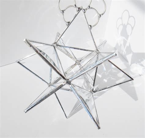 Stained Glass Beveled Moravian Star 3d Prism Suncatcher