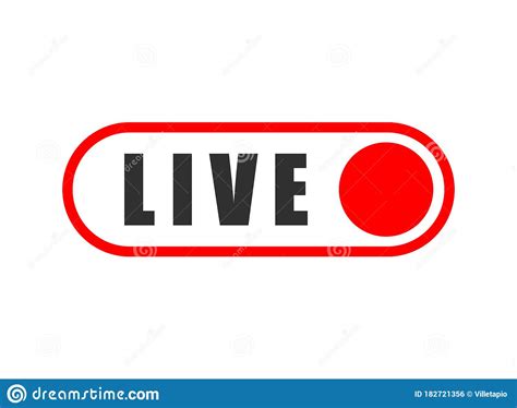 Live Streaming Flat Vector Illustration Icon Symbol With Red Button
