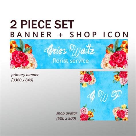 Items Similar To Etsy Floral Banner Set Shop Banner And Shop Icon