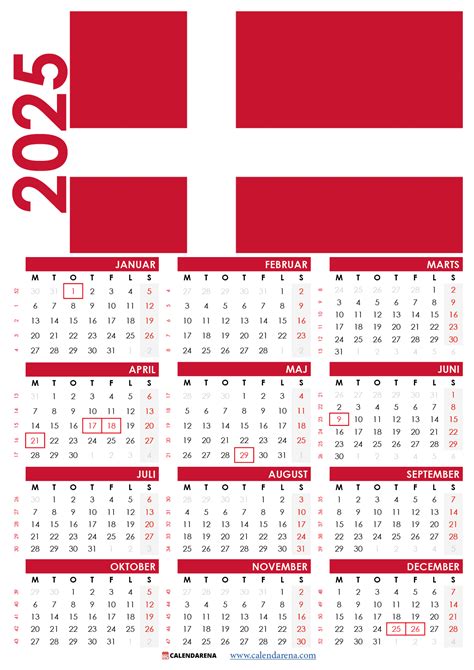 Kalender 2024 Danmark Med Helligdage Og Ugenumre By Calendarena Dec