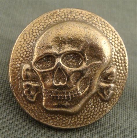 Original Nazi Ss Totenkopf Cap Button Death Head Div M Lot 55929