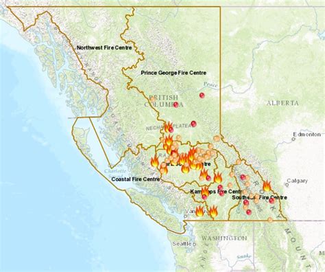 An Interactive Map Showing The Active Wildfires In British Columbia Canada Imagesofcanada