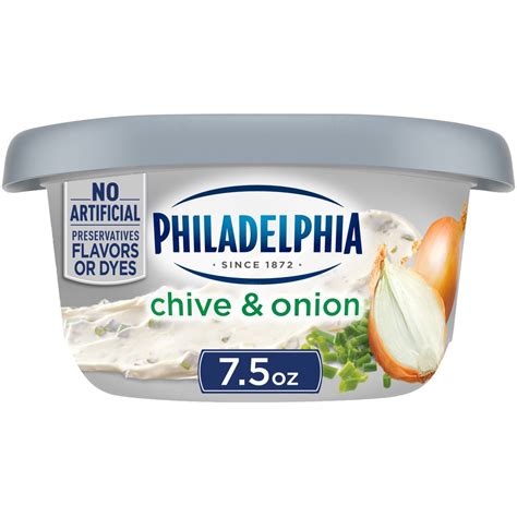 Philadelphia Chive And Onion Cream Cheese Spread 75 Oz Tub Walmart