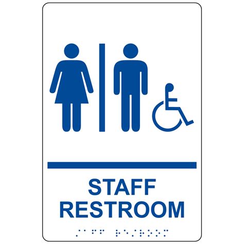 Ada Staff Restroom With Symbol Braille Sign Rre 14834bluonwht