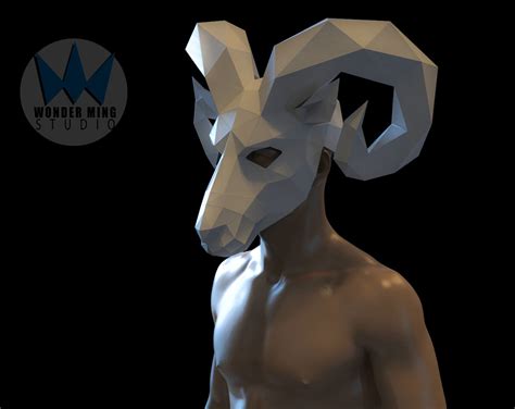 Ram Mask Papercraft Ram Mask Goat Mask Diy Mask Paper Etsy
