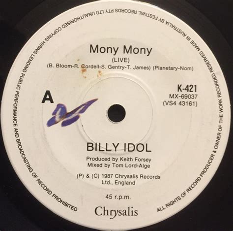 Billy Idol Mony Mony Live 1987 Vinyl Discogs