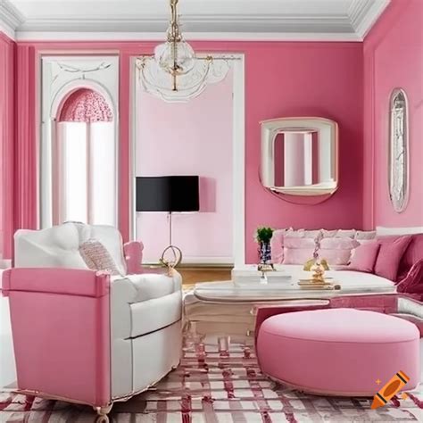 Modern Pink And White Living Room On Craiyon