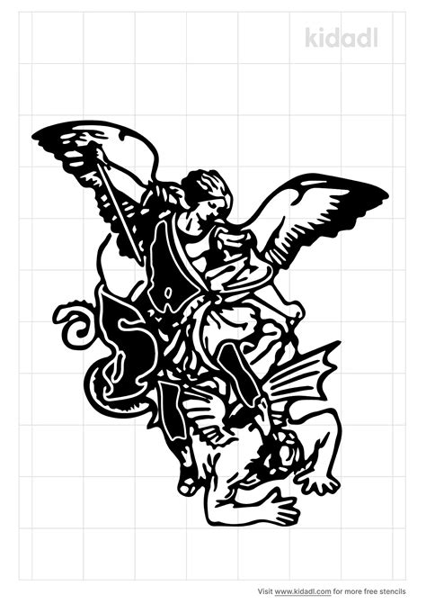 Free Saint Michael Tattoo Stencil | Stencil Printables | Kidadl