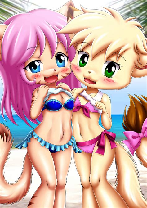 Rule 34 2girls Annie Little Tails Anthro Bbmbbf Blush Cat Cathy