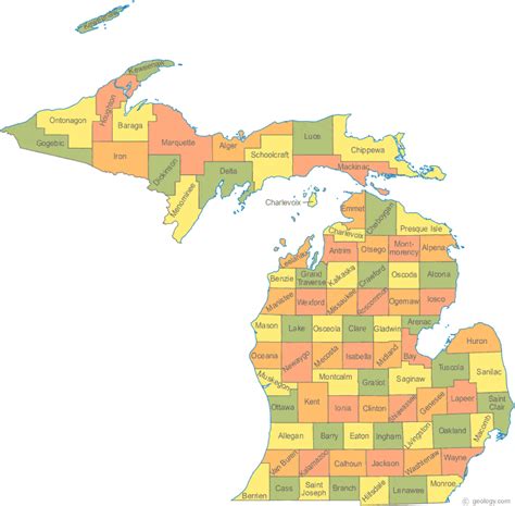 Map of michigan cities and counties. 3 M's - Massachusetts, Michigan, Missouri | FamilyTree.com
