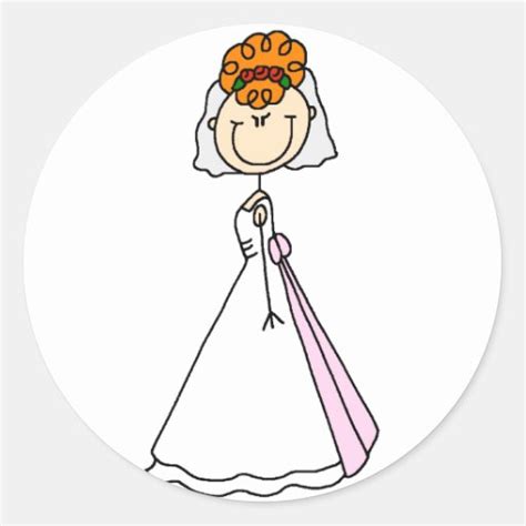 Redhead Bride Stick Figure Stickers Sticker Zazzle