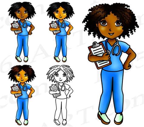 50 Off Black Nurse Clipart Black Girl Nurse Clip Art Etsy