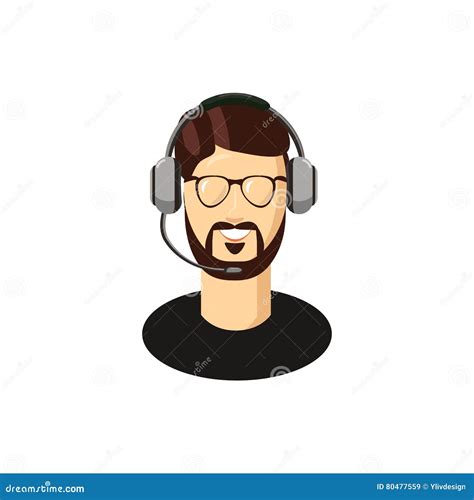 Customer Support Operator With A Headset Icon Stock Vector