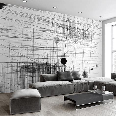 Custom Photo Wallpaper Modern Fashion Abstract Black White Lines Dots Creative Art Mural