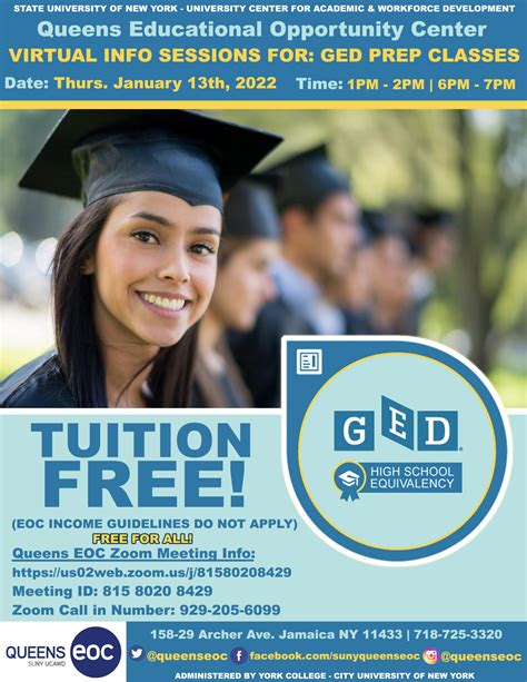 Virtual Information Sessions For Ged Preparation Classes Suny Queens
