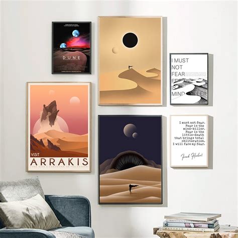 Arrakis Dune Prints Frank Herbert Retro Travel Poster Science Fiction
