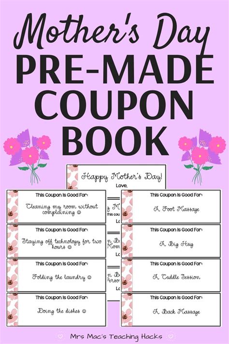 Coupon Book For Mom Printable Free
