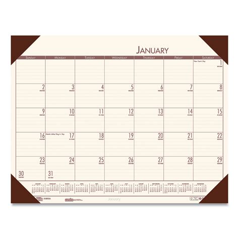 Ecotones Recycled Monthly Desk Pad Calendar 22 X 17 Moonlight Cream