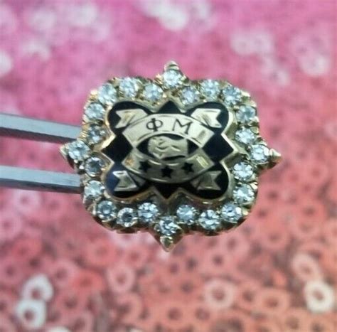 Phi Mu Diamond Fraternity Badge Pin Sorority In Jewelry Show