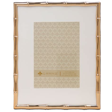 8x10 High Quality Polished Gold Cast Metal Picture Frame Bamboo