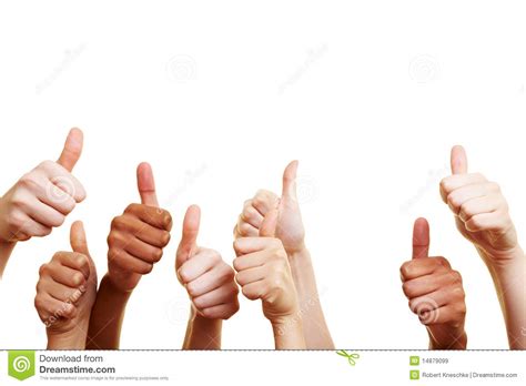 Many Thumbs Up Stock Image Image Of Hands People Friendship 14879099